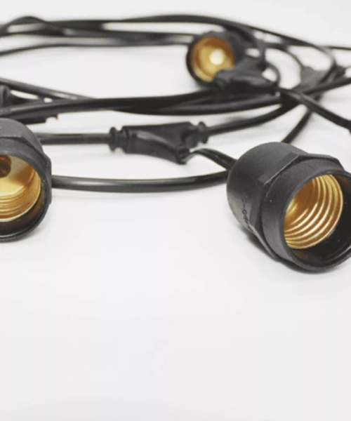 Varal de Luzes 50mt com 50 Soquetes Elegomes